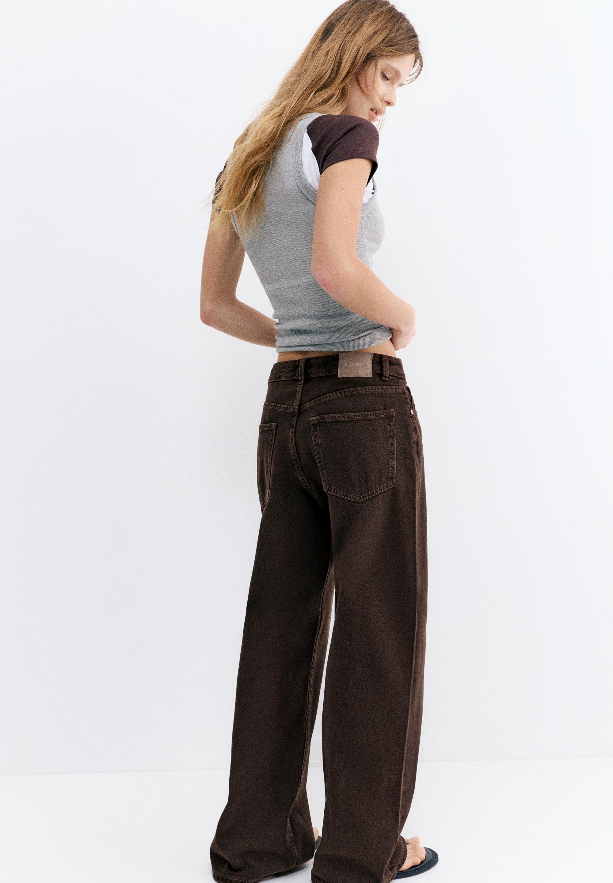 Relaxed fit jeans - brown