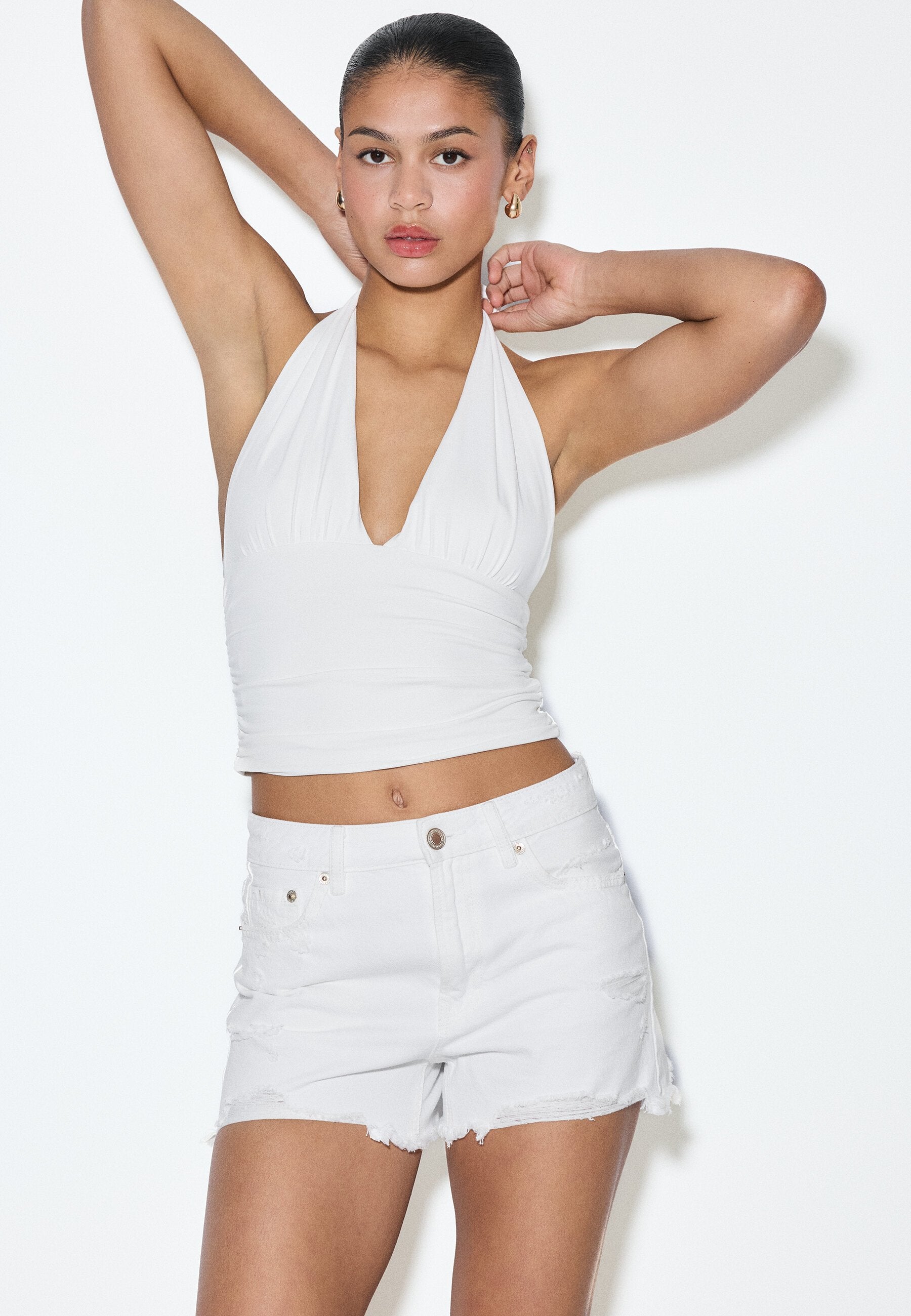 Jeansshort - white