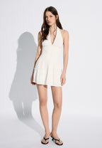 SHIMMERY RUFFLED MINI  - Jurk - white