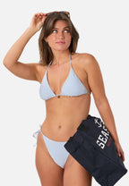 SEERSUCKER BIKINI TRIANGLE TIE TOP W  - Bikinitop - blue stripe
