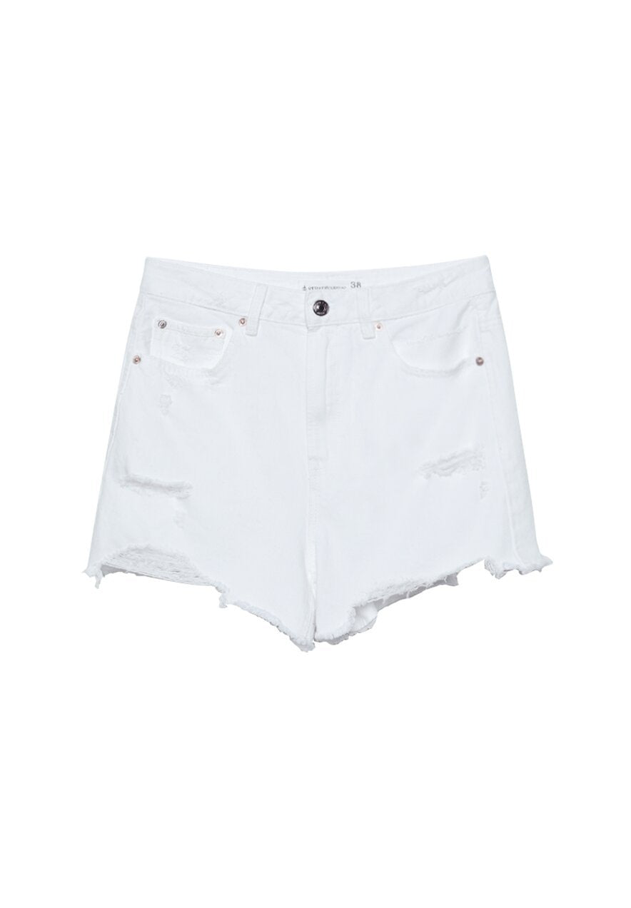 Jeansshort - white