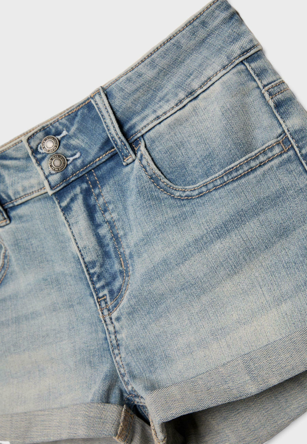 Jeansshort - stone blue denim