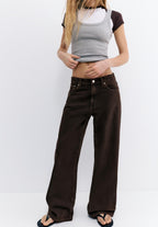 Relaxed fit jeans - brown