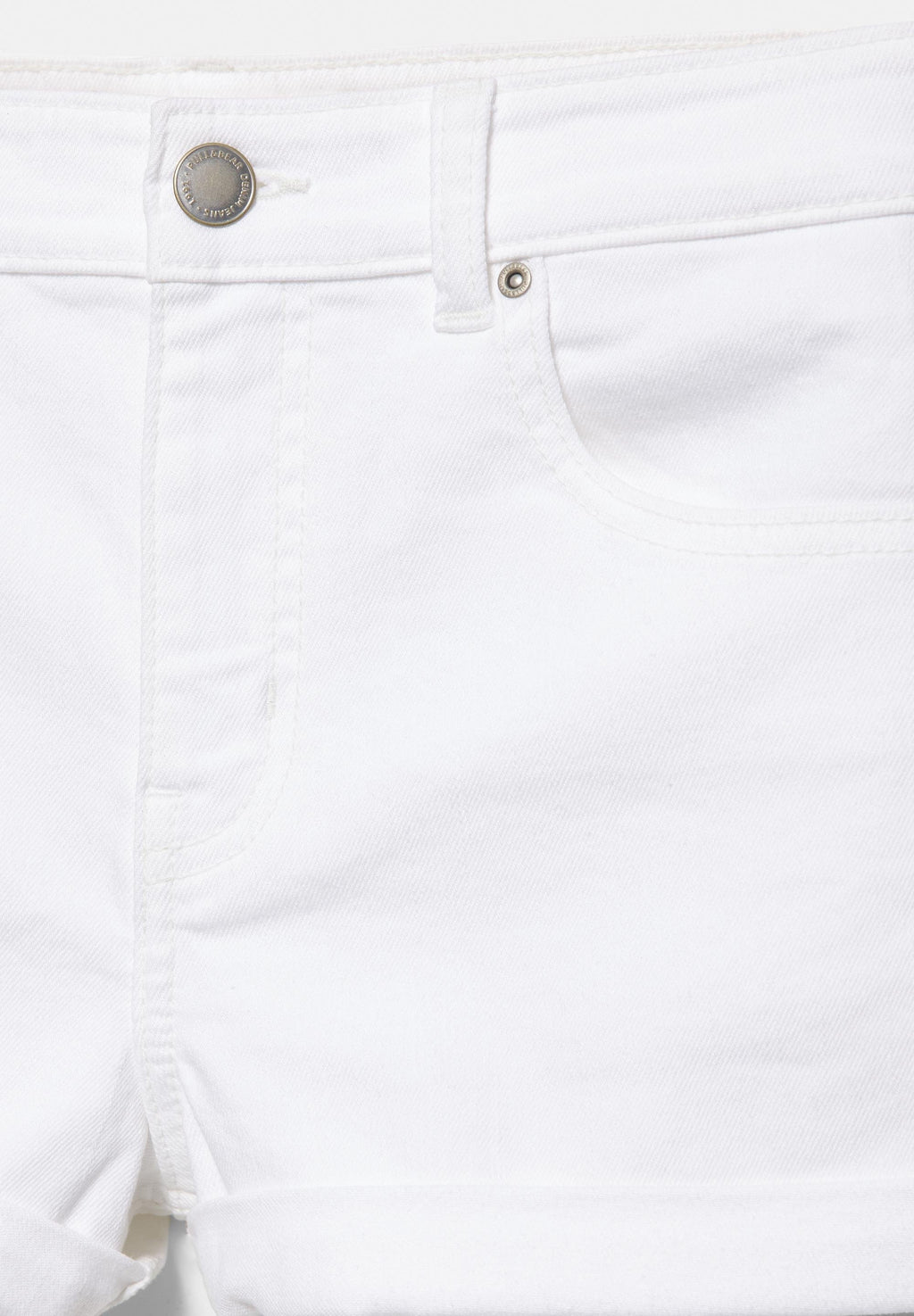 MID-WAIST - Jeansshort - white