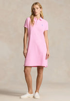 COTTON MESH POLO DRESS - Sweater dress - carmel pink