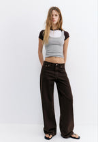 Relaxed fit jeans - brown