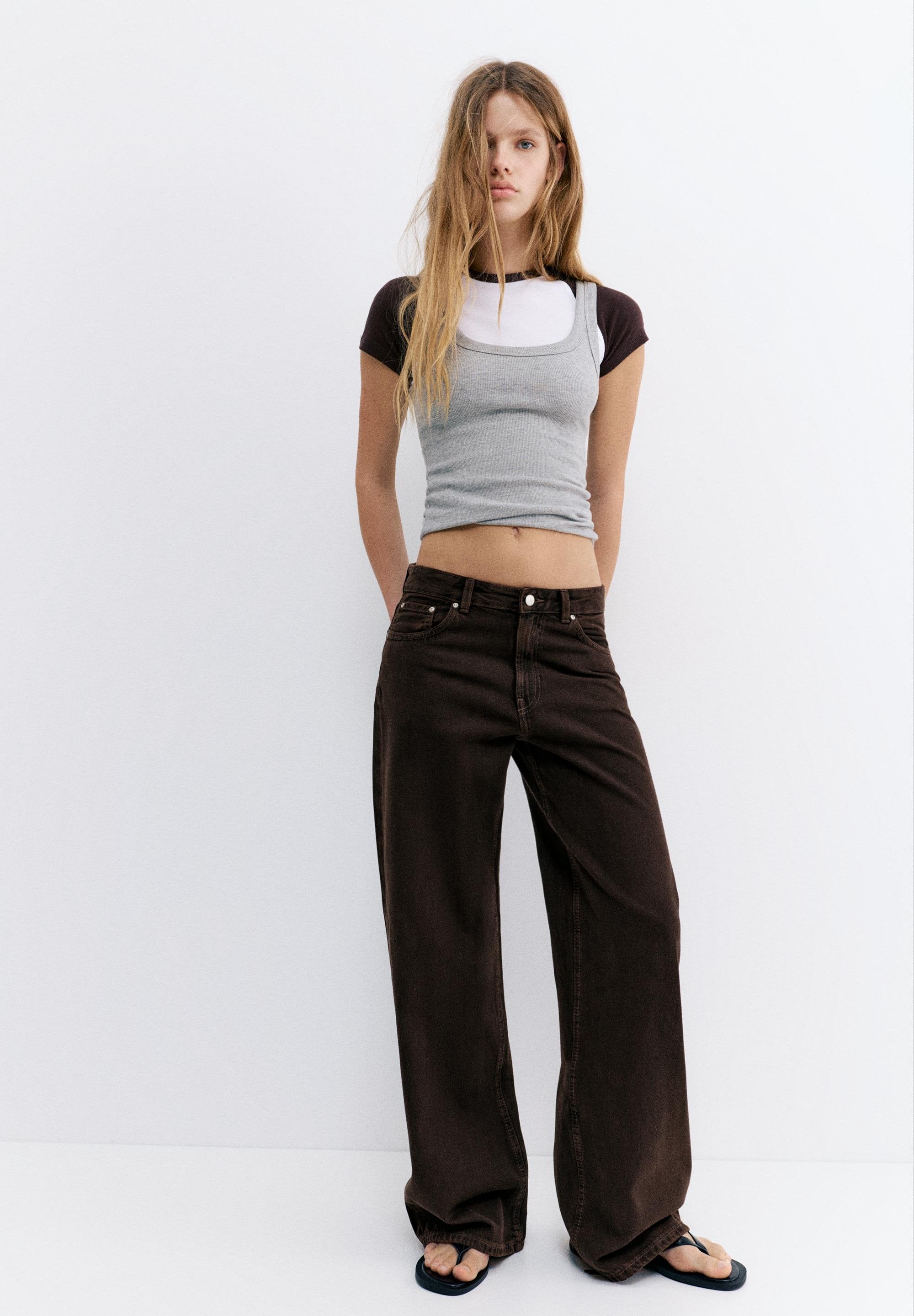Relaxed fit jeans - brown