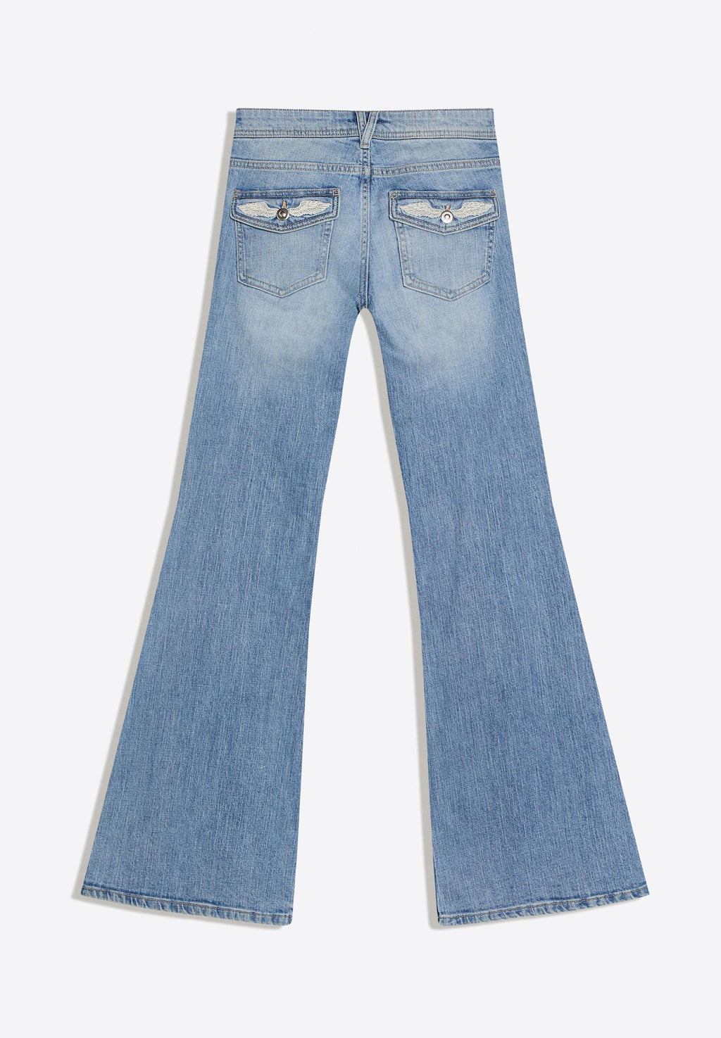 EMBROIDERED FLARED LOW-RISE - JEANS 01042335 - Flared Jeans - light blue