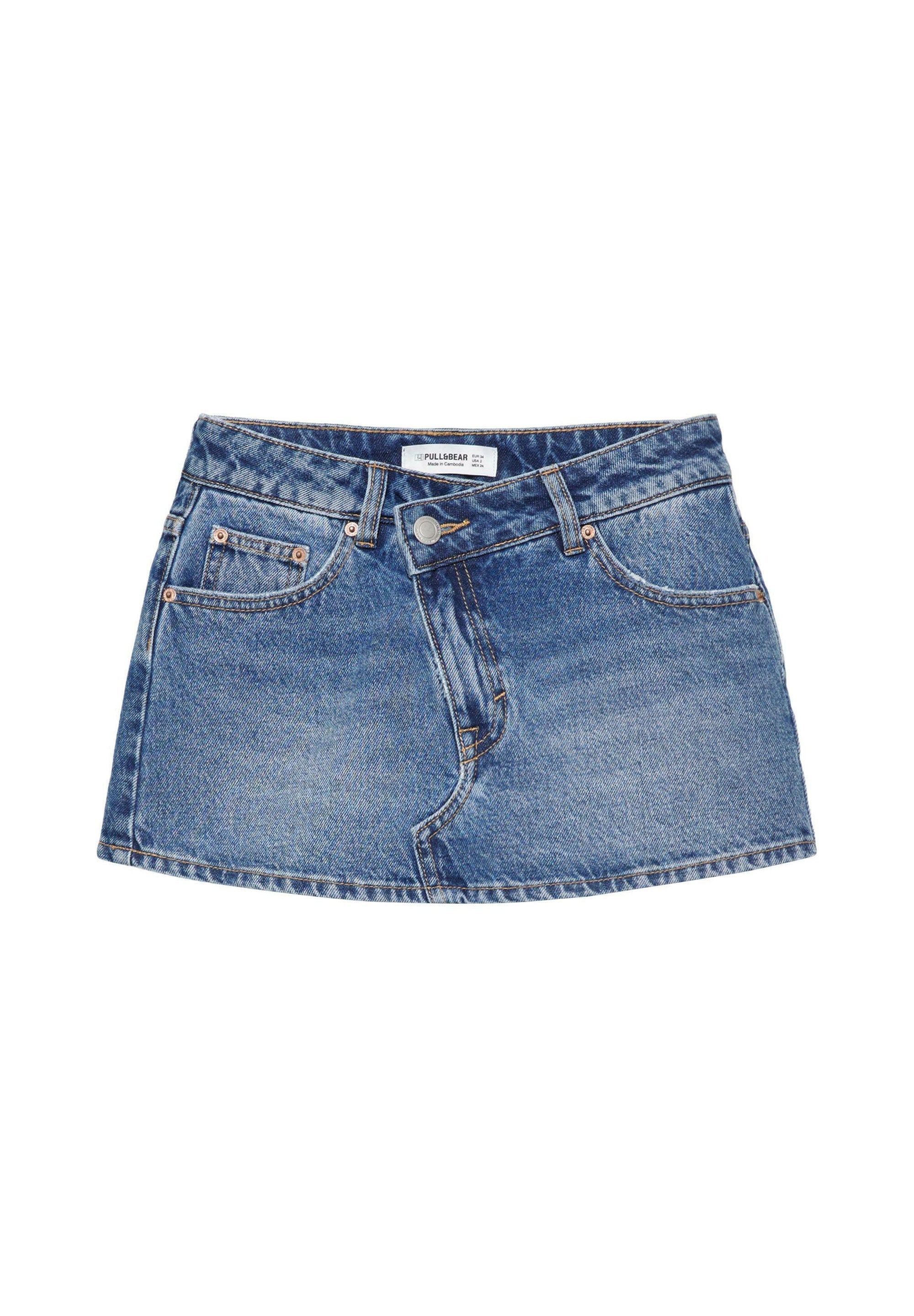 DENIM MINI SKORT - Skort - blue denim