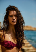 DRAPED BALCONETTE - BIKINI TOP - Bikinitop - dark red