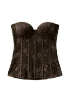 FITTED LACE CORSET - Top - dark brown
