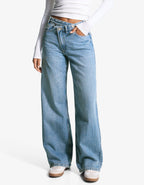 Wide leg - light-blue denim