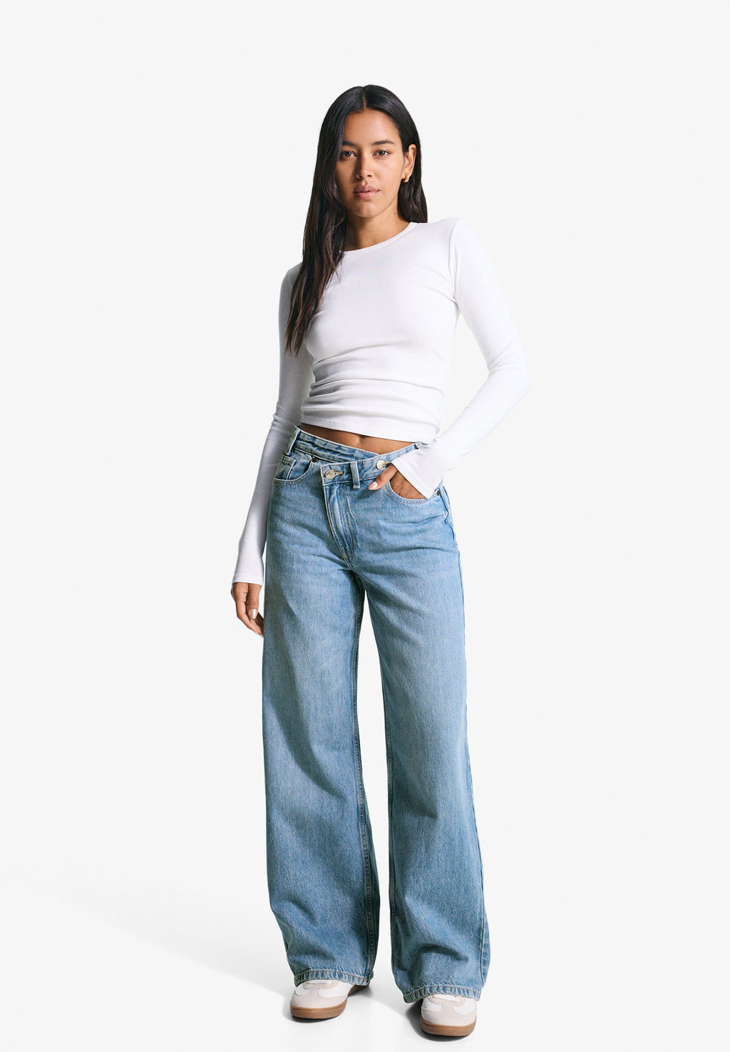 Wide leg - light-blue denim