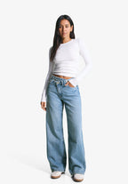 Wide leg - light-blue denim