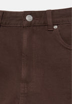 DENIM MOM FIT WITH TURN-UP HEMS - SHORTS - Jeansshort - brown