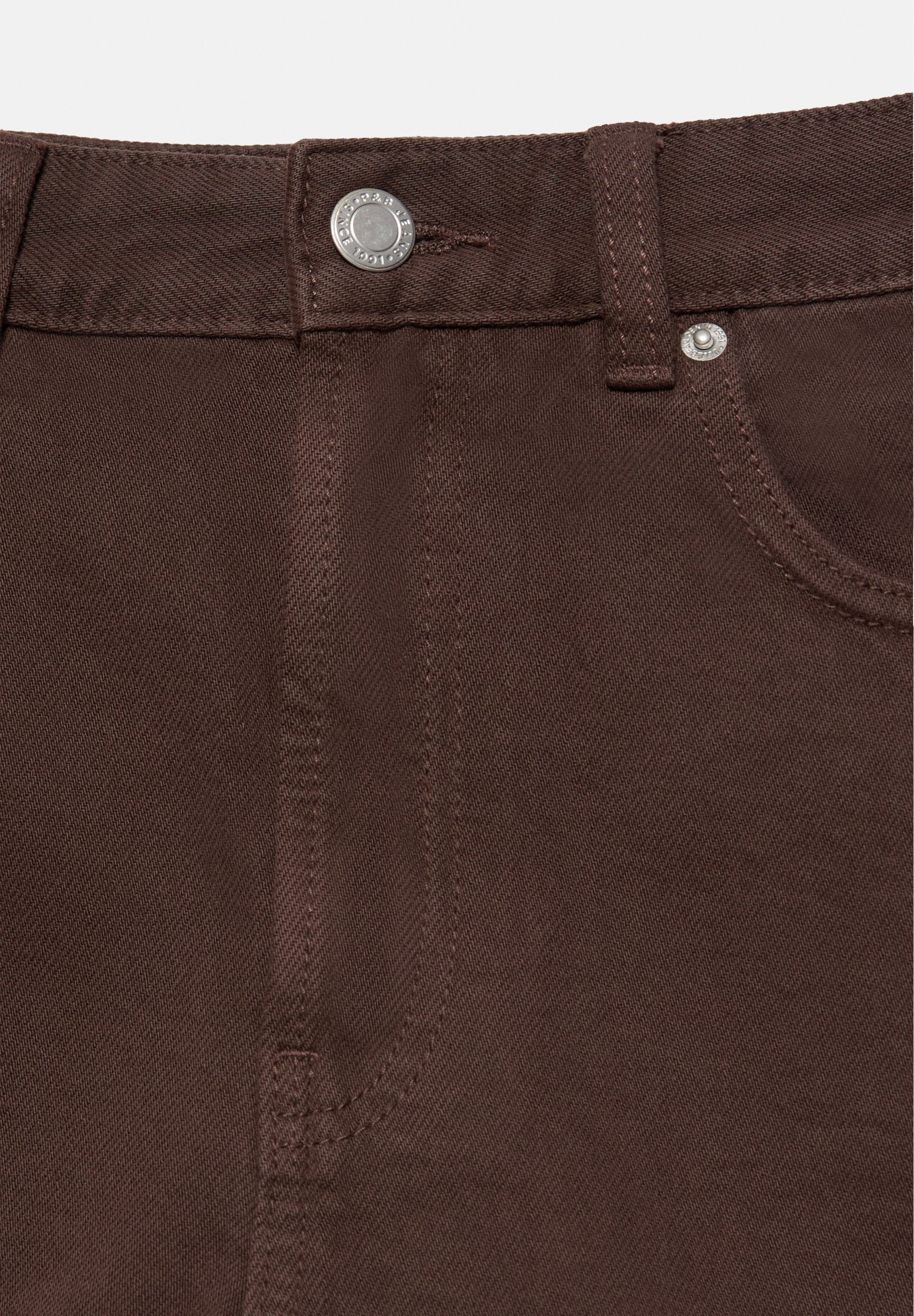 DENIM MOM FIT WITH TURN-UP HEMS - SHORTS - Jeansshort - brown