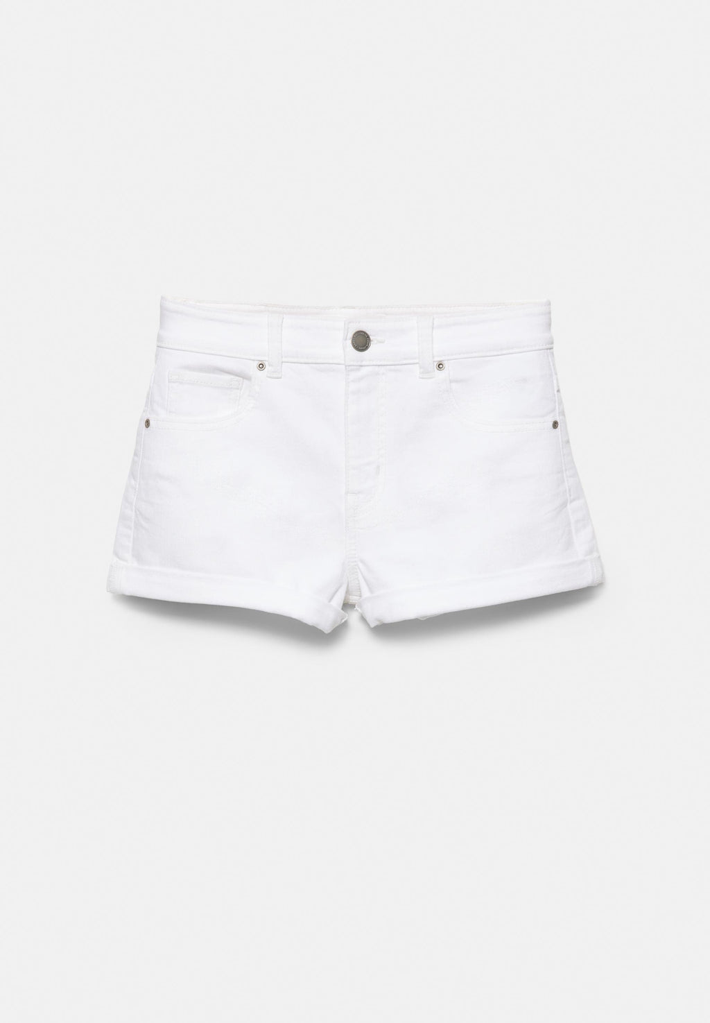 MID-WAIST - Jeansshort - white