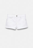 MID-WAIST - Jeansshort - white