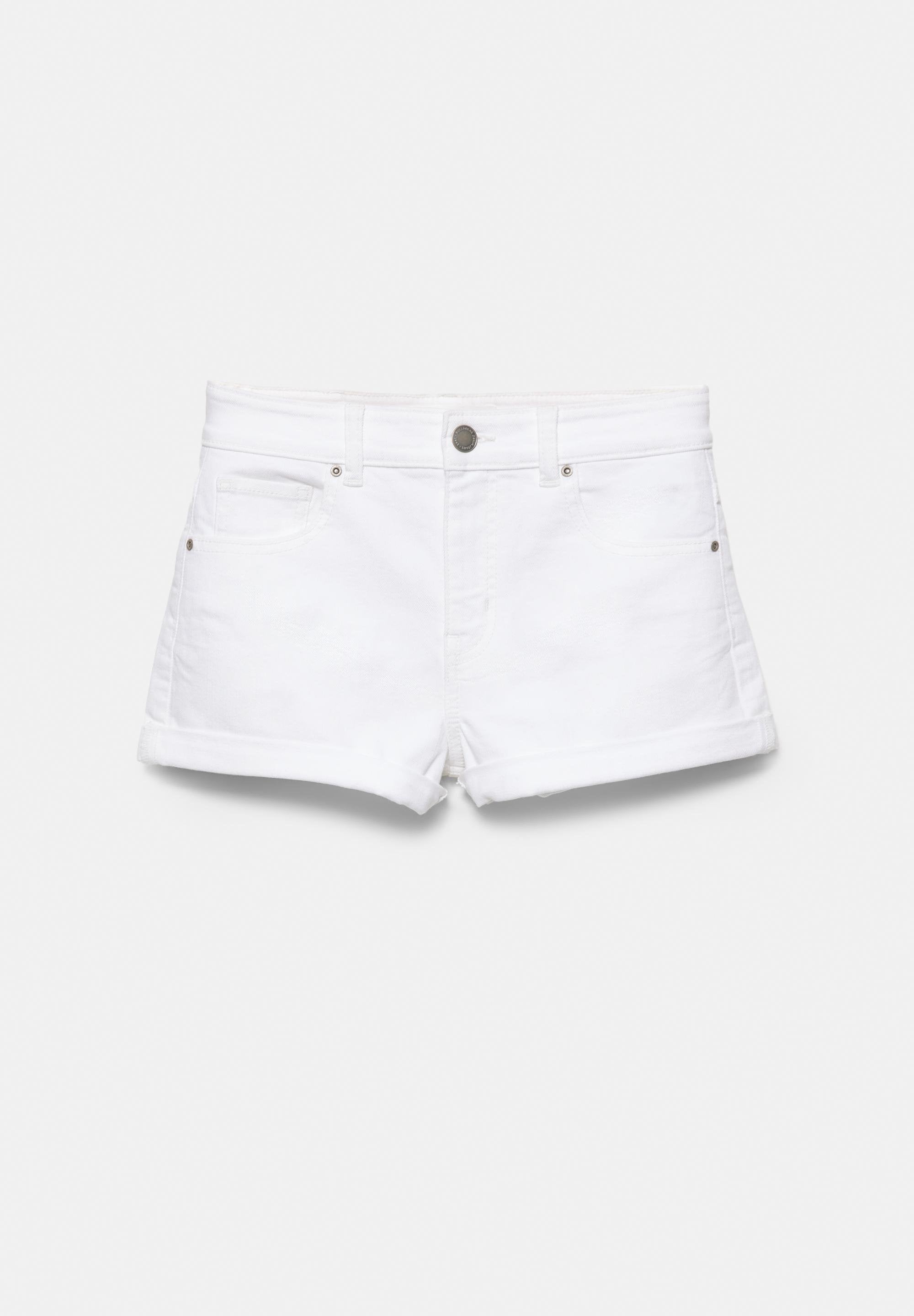 MID-WAIST - Jeansshort - white